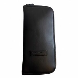 Delta Air Lines Vtg Amenity Kit Travel Pouch Blk Leatherette Inflight Essentials